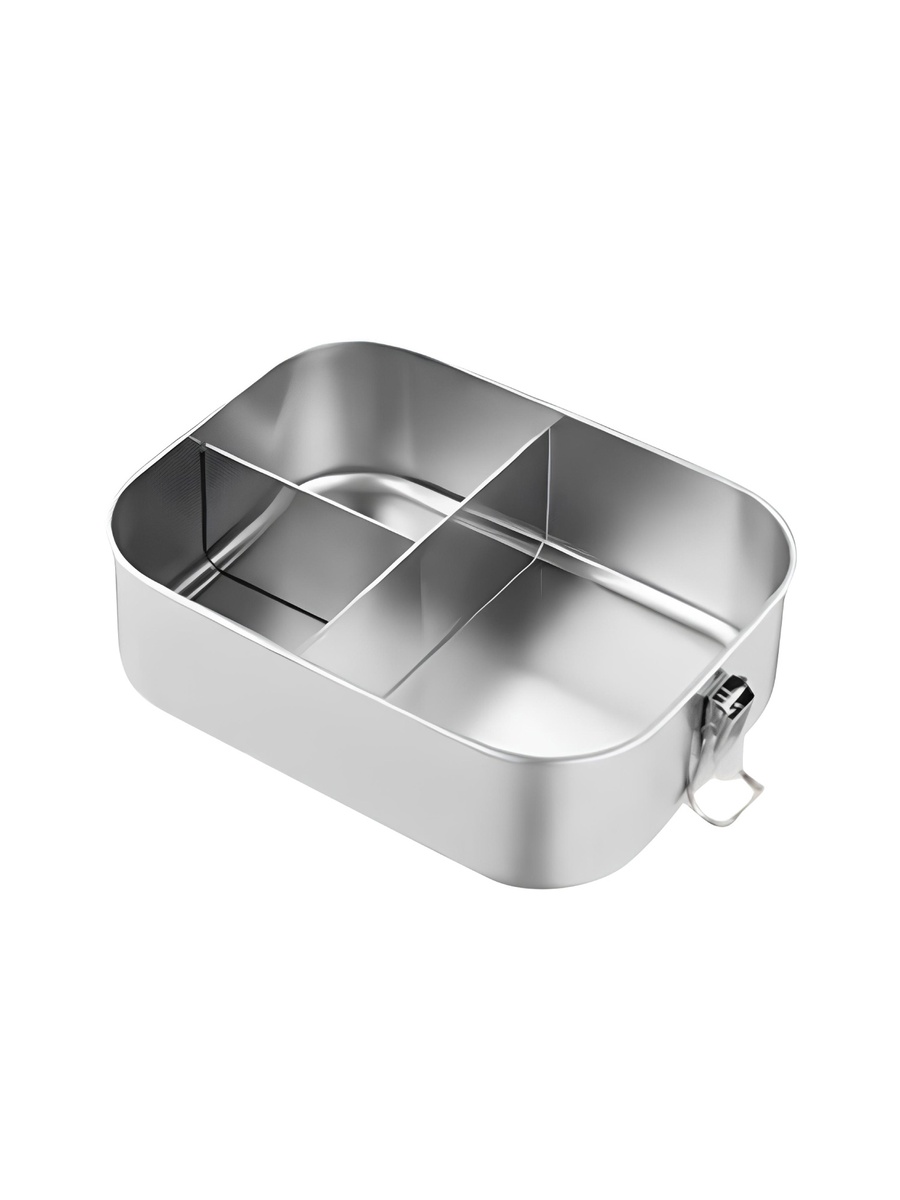 Kids Stainless Steel Rectangular Lunch Box, 3 Compartments, 1000ml