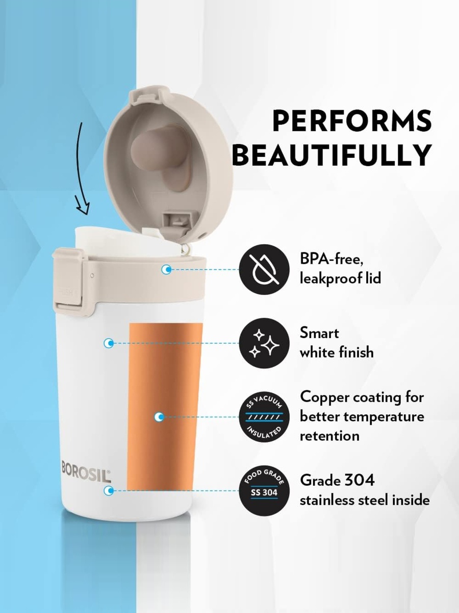 Vacuum Coffeemate Mug, White 300Ml