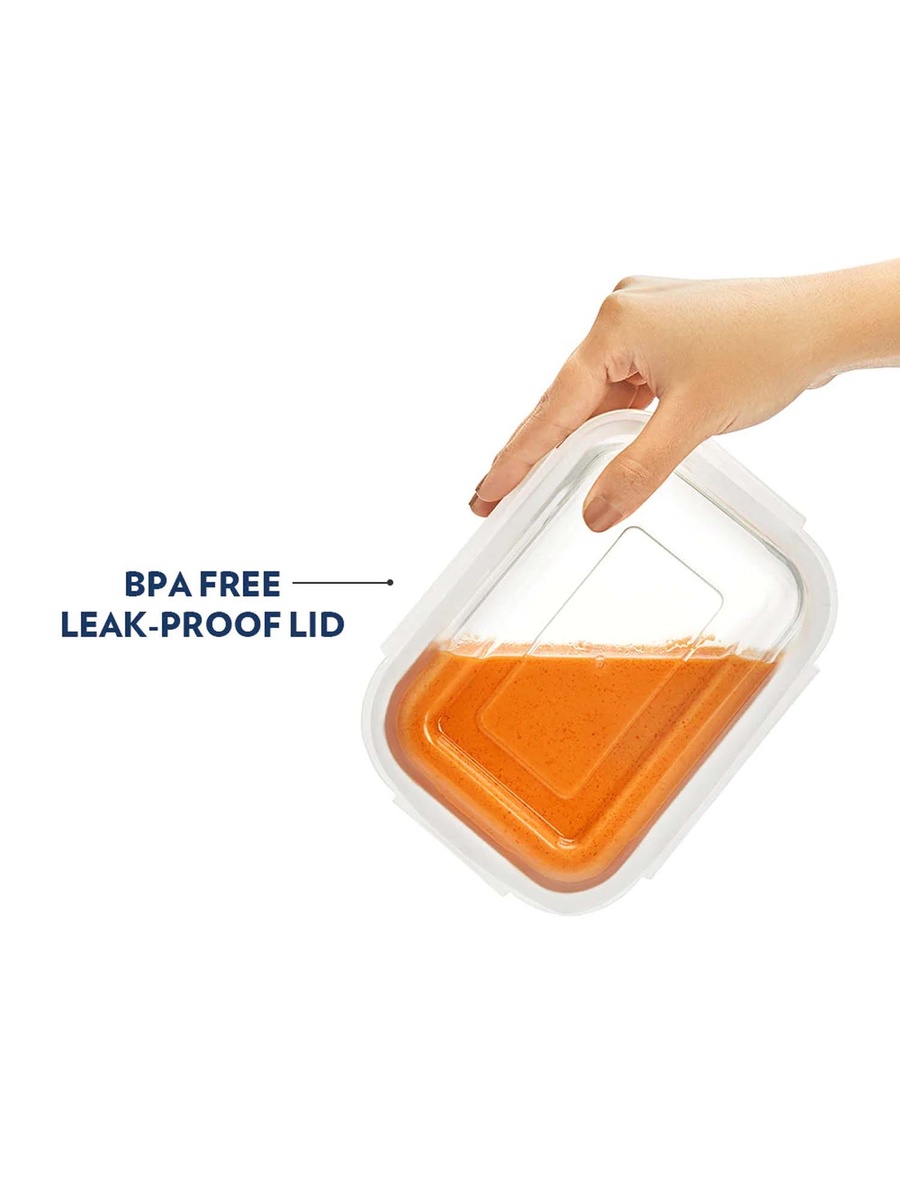 Klip-N-Store Rectangular Glass Container, 2.0 L