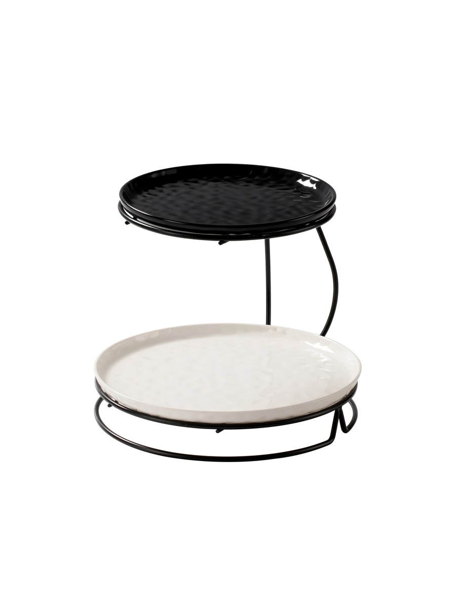 3-Piece Porcelain Bowl Set with Stand 12cm