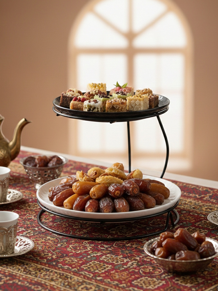 3-Piece Porcelain Bowl Set with Stand 12cm