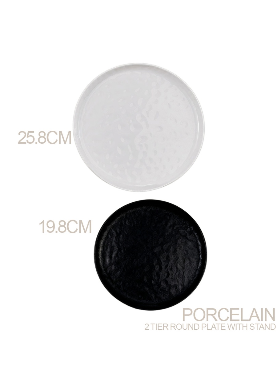 3-Piece Porcelain Bowl Set with Stand 12cm