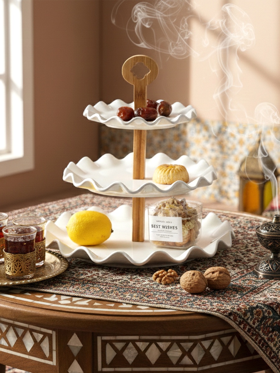 3-Tier Porcelain Cake Stand, 17x24x29cm