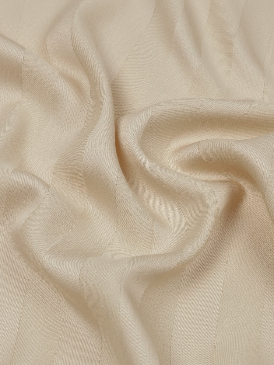 Luxurious 300 Thread Count Bamboo Sateen Wide Stripe Fitted Sheet