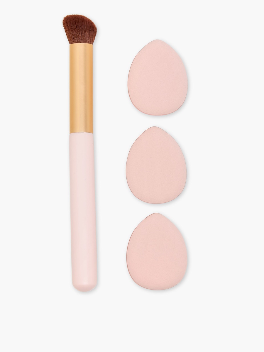 4-Piece Makeup Puff and Brush Set