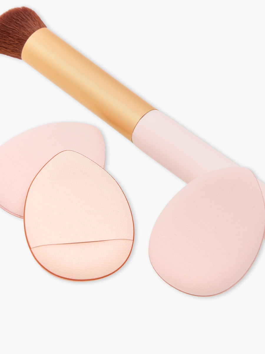 4-Piece Makeup Puff and Brush Set