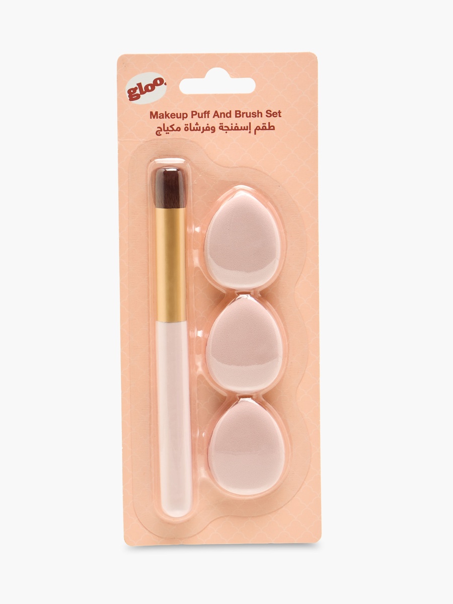 4-Piece Makeup Puff and Brush Set