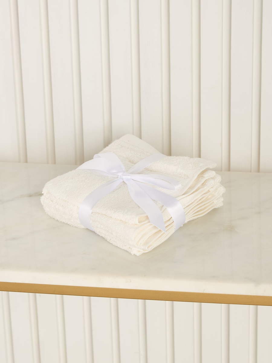 طقم مناشف وجه 4 قطع بارزة الملمس - 30x30 سم