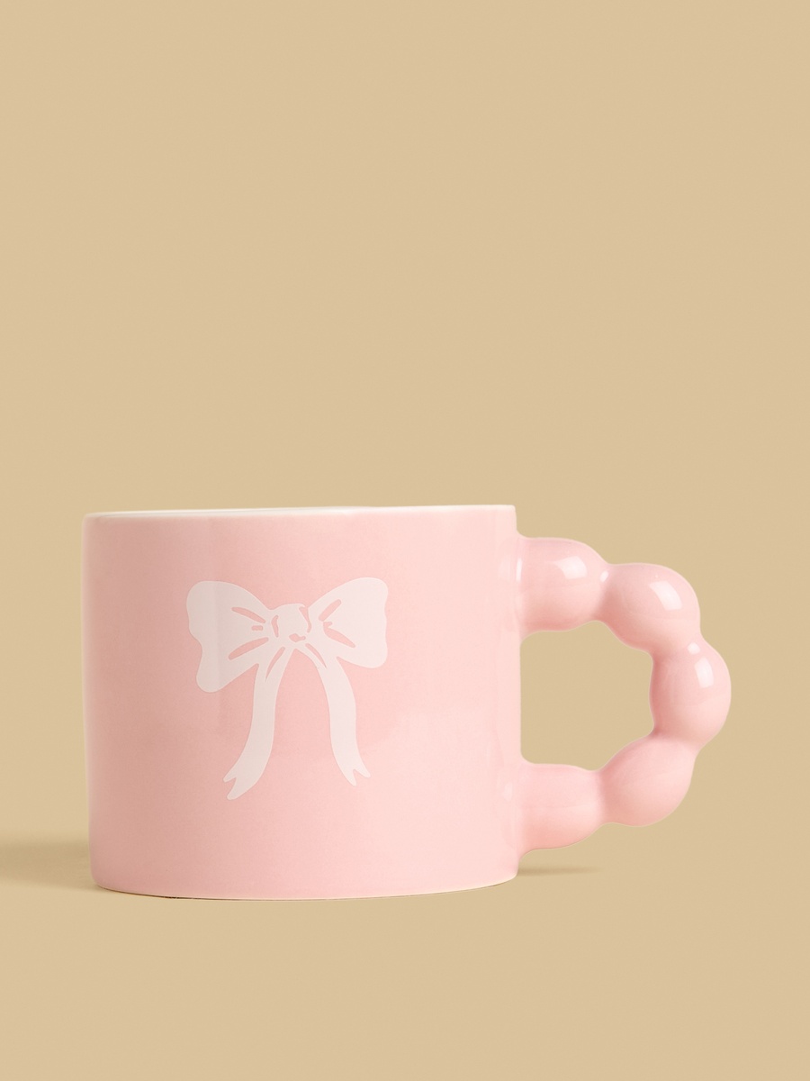 Bow Print Ceramic Mug - 335 ml
