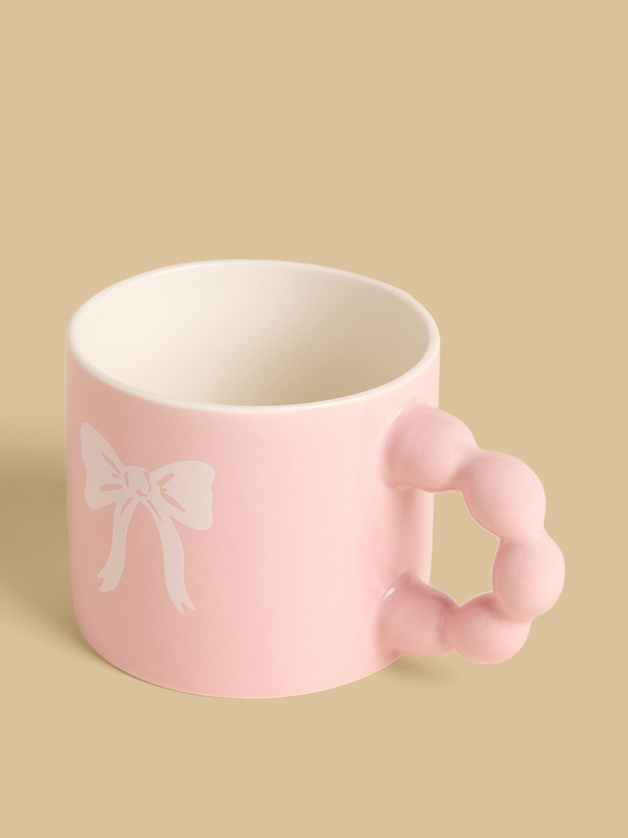 Bow Print Ceramic Mug - 335 ml