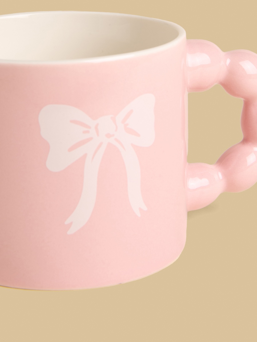 Bow Print Ceramic Mug - 335 ml