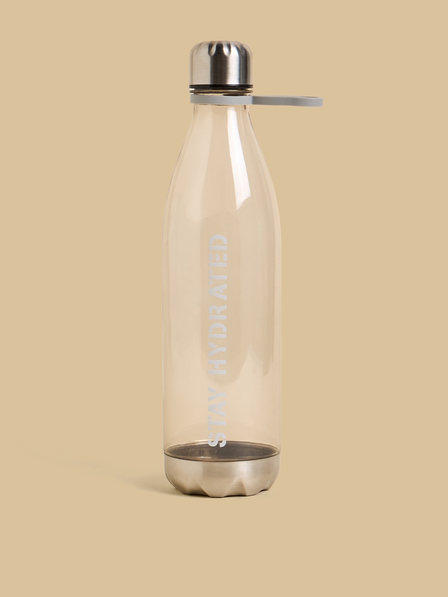Slogan Print Water Bottle with Finger Loop - 1 L