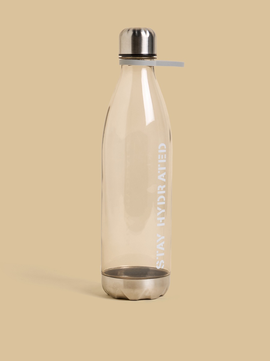 Slogan Print Water Bottle with Finger Loop - 1 L