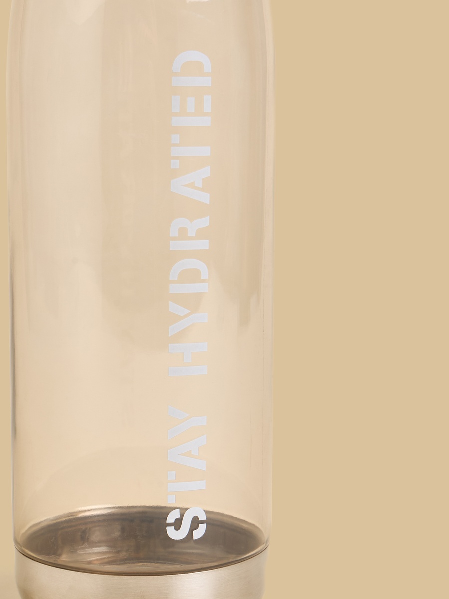 Slogan Print Water Bottle with Finger Loop - 1 L