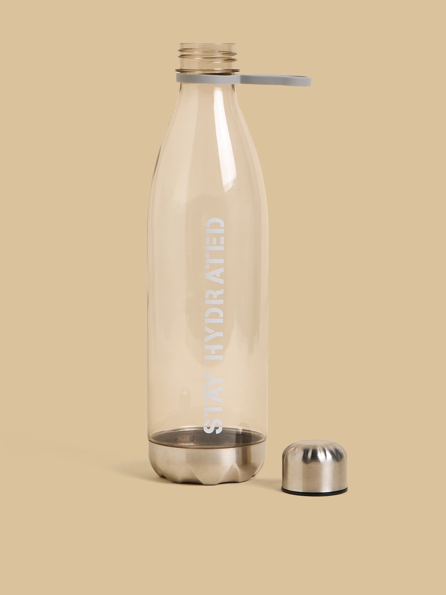 Slogan Print Water Bottle with Finger Loop - 1 L