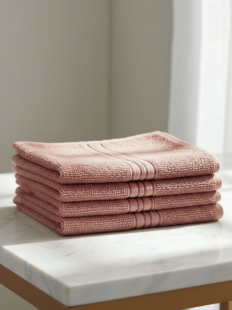 Essential Carded 4-Piece Face Towel Set - 30x30 cm