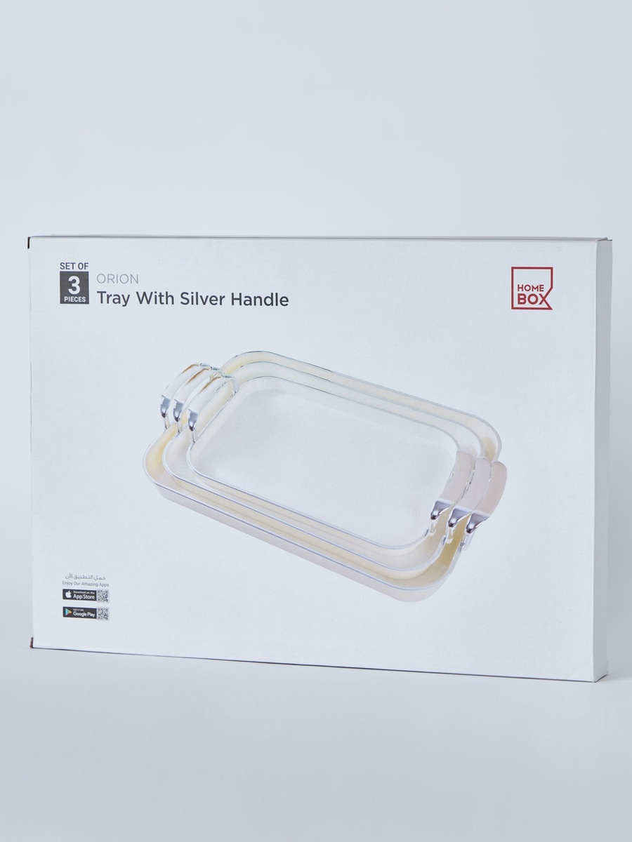 Orion Rectangular Tray with Handle - Set of 3