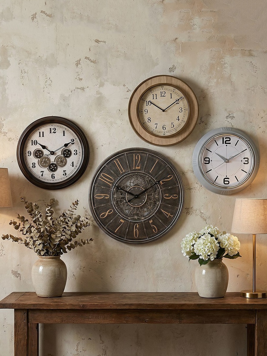 Saratoga Lume Metal Compass Wall Clock - 24.5x24.5x7.2 cm