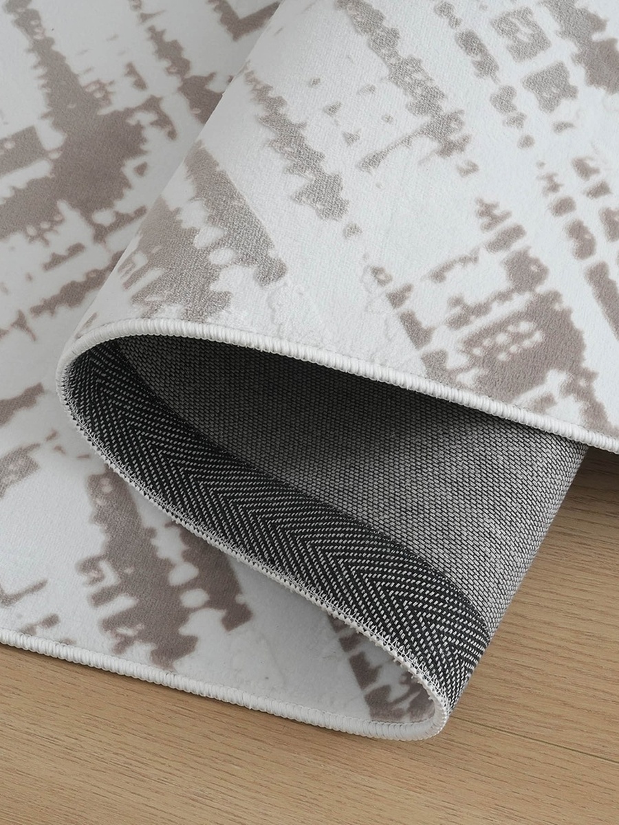 Ontario Dimo Stripes Printed Flannel Rug - 110x160 cm