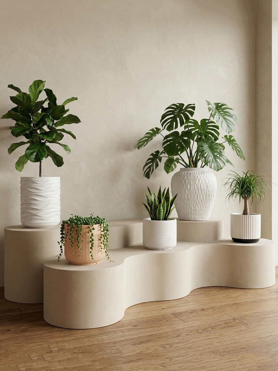 Opaline Vogish Decorative Ceramic Planter - 31x31x41 cm