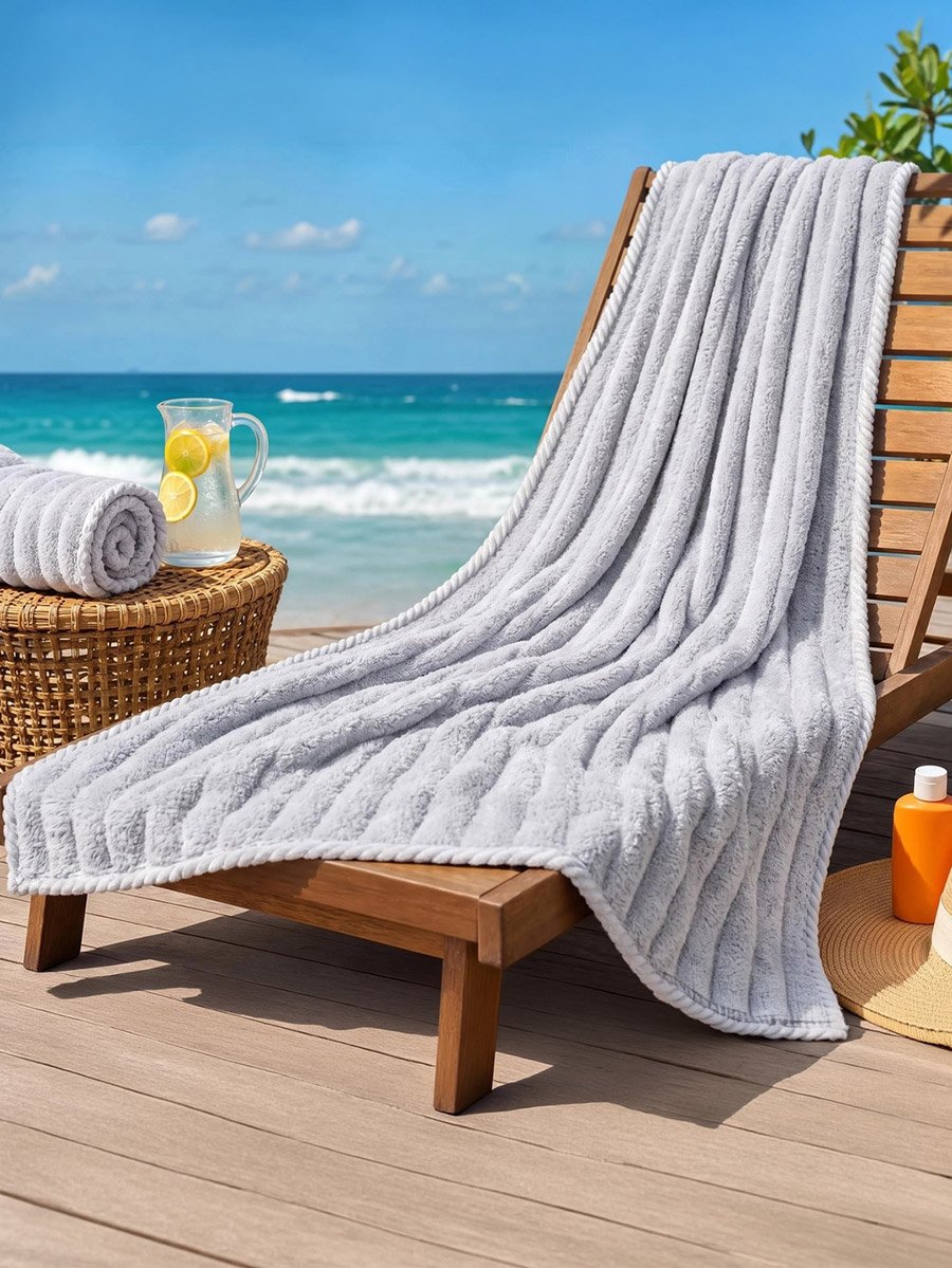 Pack of 2 - Textured Bath Towel, Grey