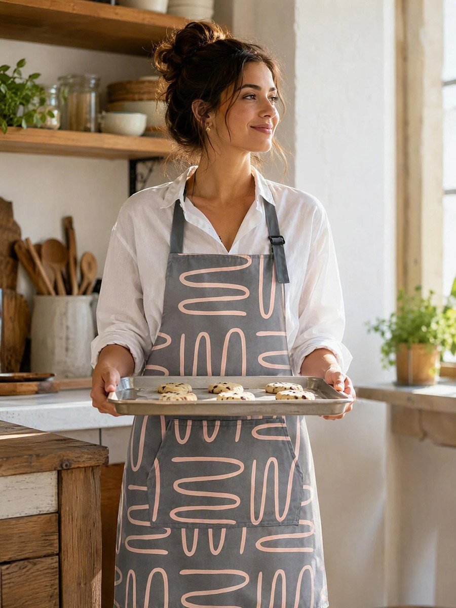 Pack of 2 - Printed Waterproof Apron with Adjustable Strap