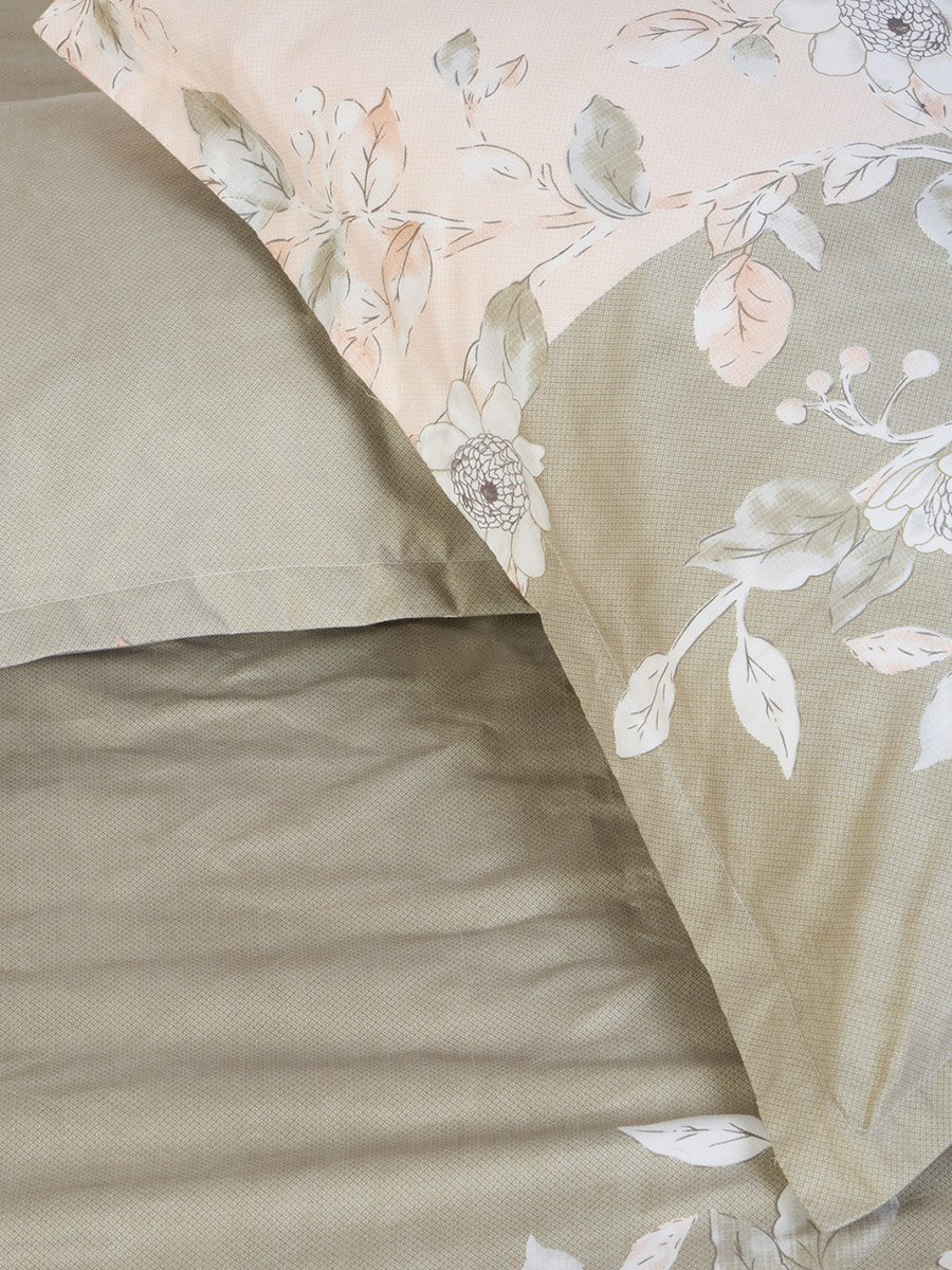 Pack of 3- Printed King Fitted Bedsheet with Pillow Covers Multi