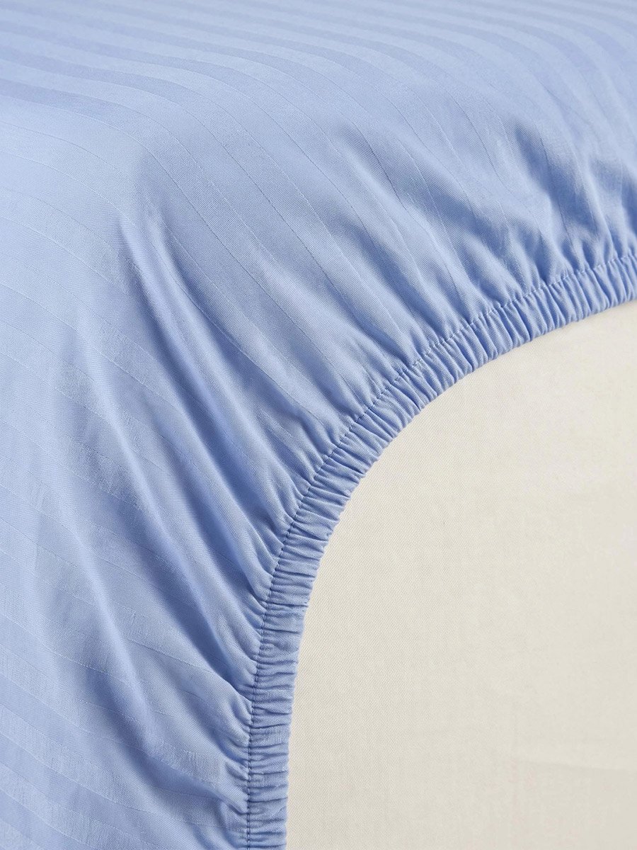 Pack of 2 - Stripe Single Fitted Bedsheet(Single Bedsheet and Pillow Cover)