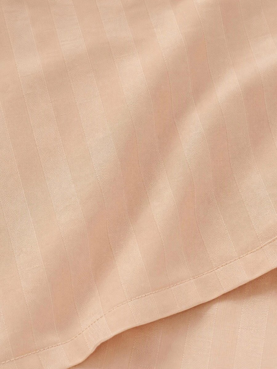 طقم ملاية سرير مسطحة كينج مخططة 3 قطع 108×108 مع أغطية وسائد، 20×30 بوصة