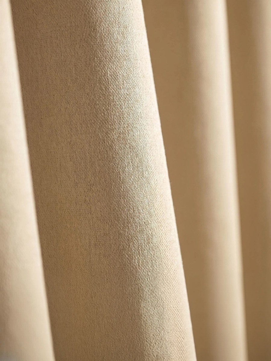 1-Piece Plain Black-Out Curtains, 132x274cm/40, Beige