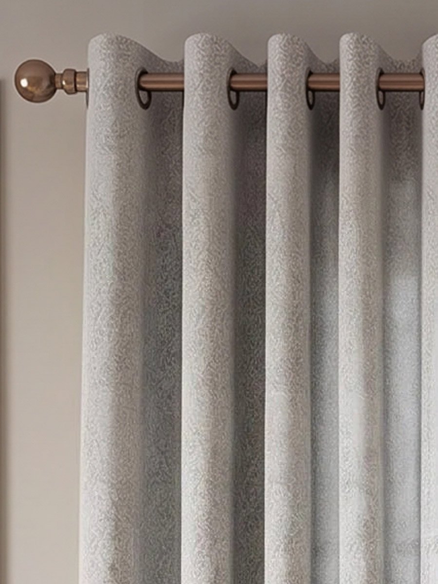 1-Piece Jacquard Non-Blackout Curtain, 132x260cm Grey