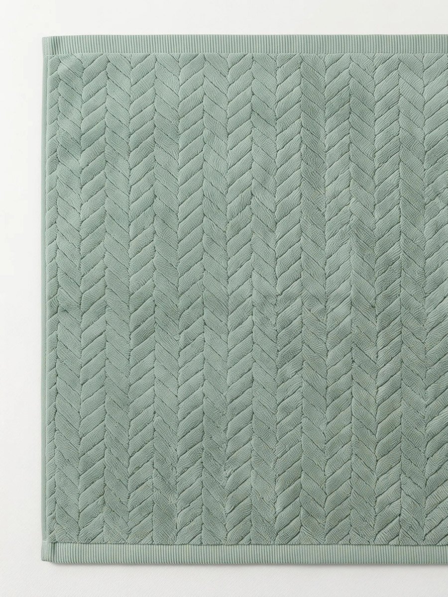 Pack of 2 - Textured Bath Towels, Green - - 35x75cm, 70x140cm