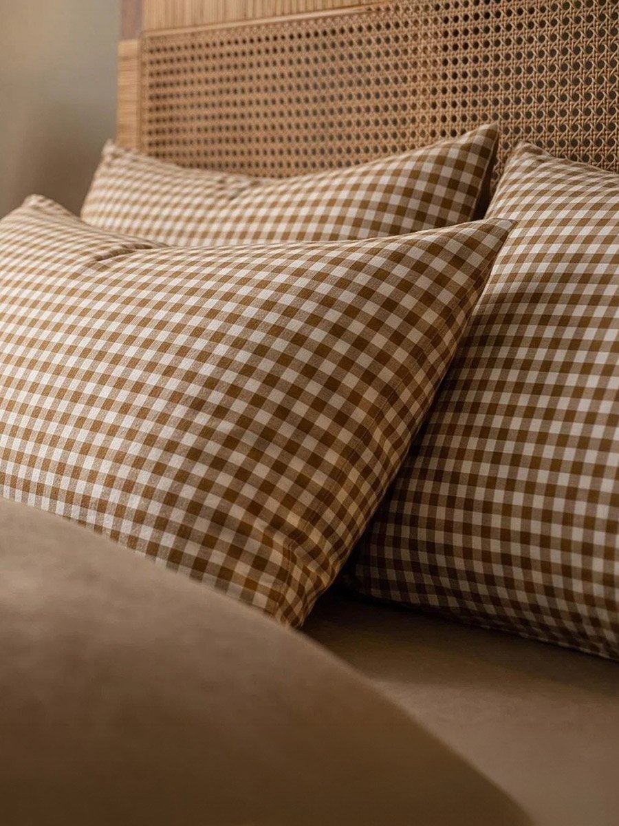 4-Piece Quilt Cover Comforter Set - Brown, 180x220cm
