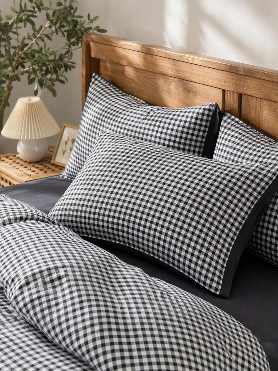 4-Piece Quilt Cover Comforter Set -Grey, 180x220cm