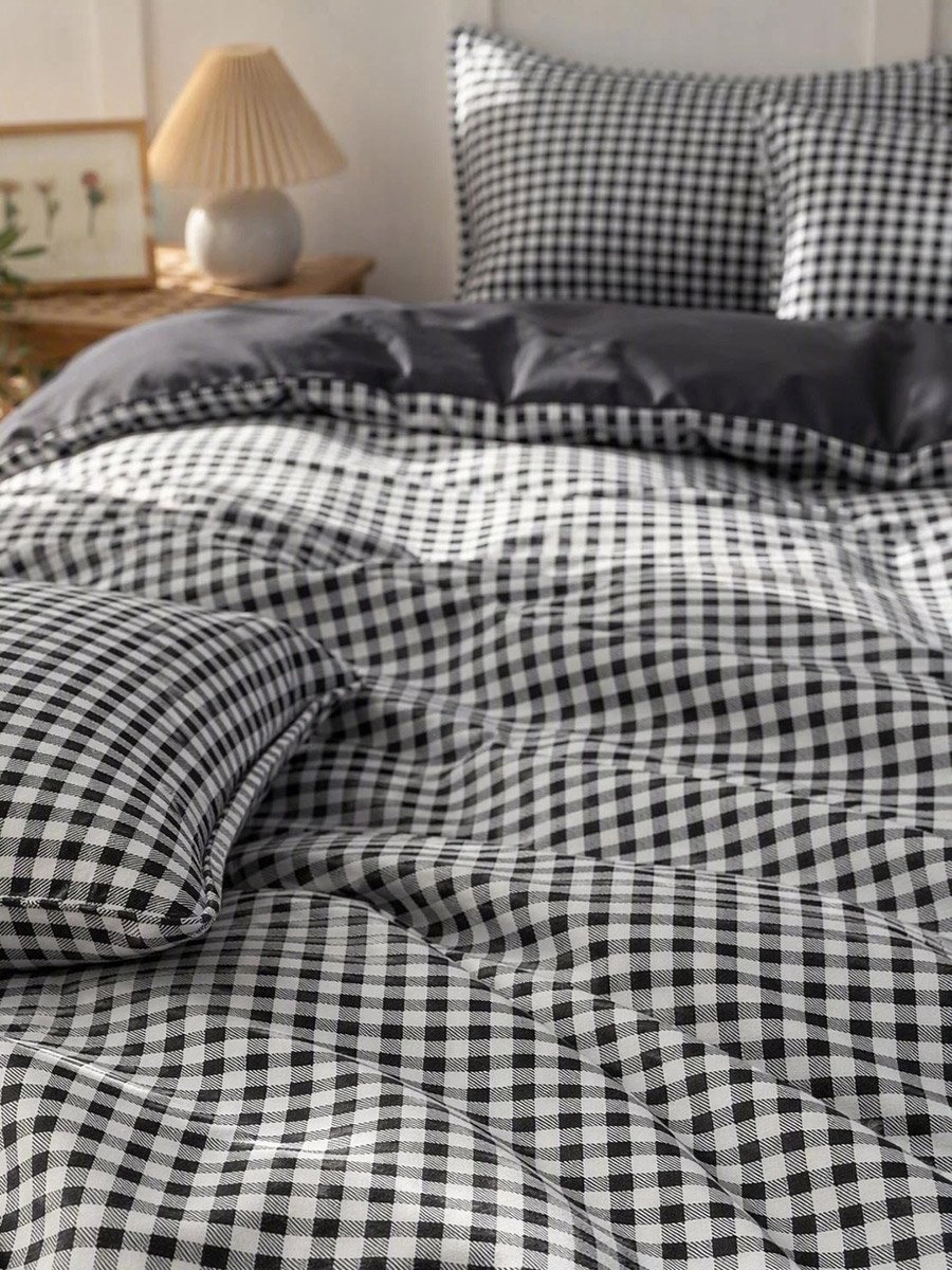 4-Piece Quilt Cover Comforter Set -Grey, 180x220cm