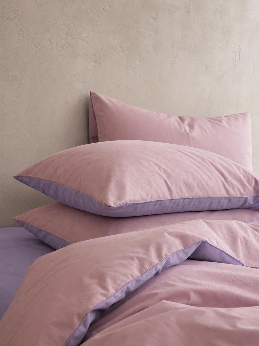 4-Piece Cotton Touch Comforter Set - Pink 180x220cm