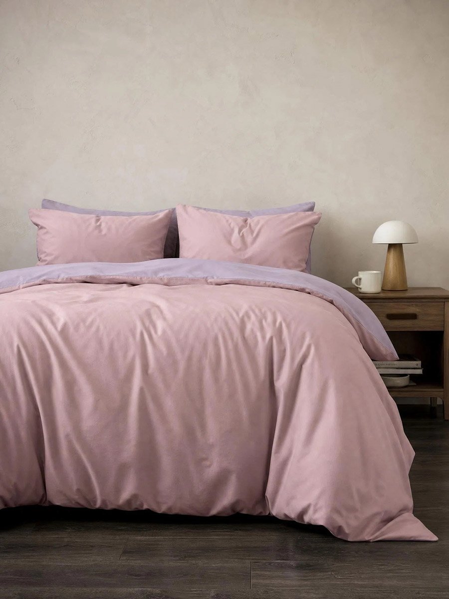 4-Piece Cotton Touch Comforter Set - Pink 180x220cm