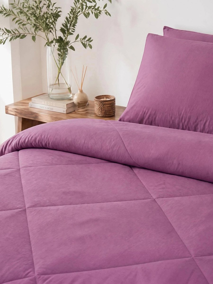 1-Piece Solid Comforter Lilac, 90X100 Inches