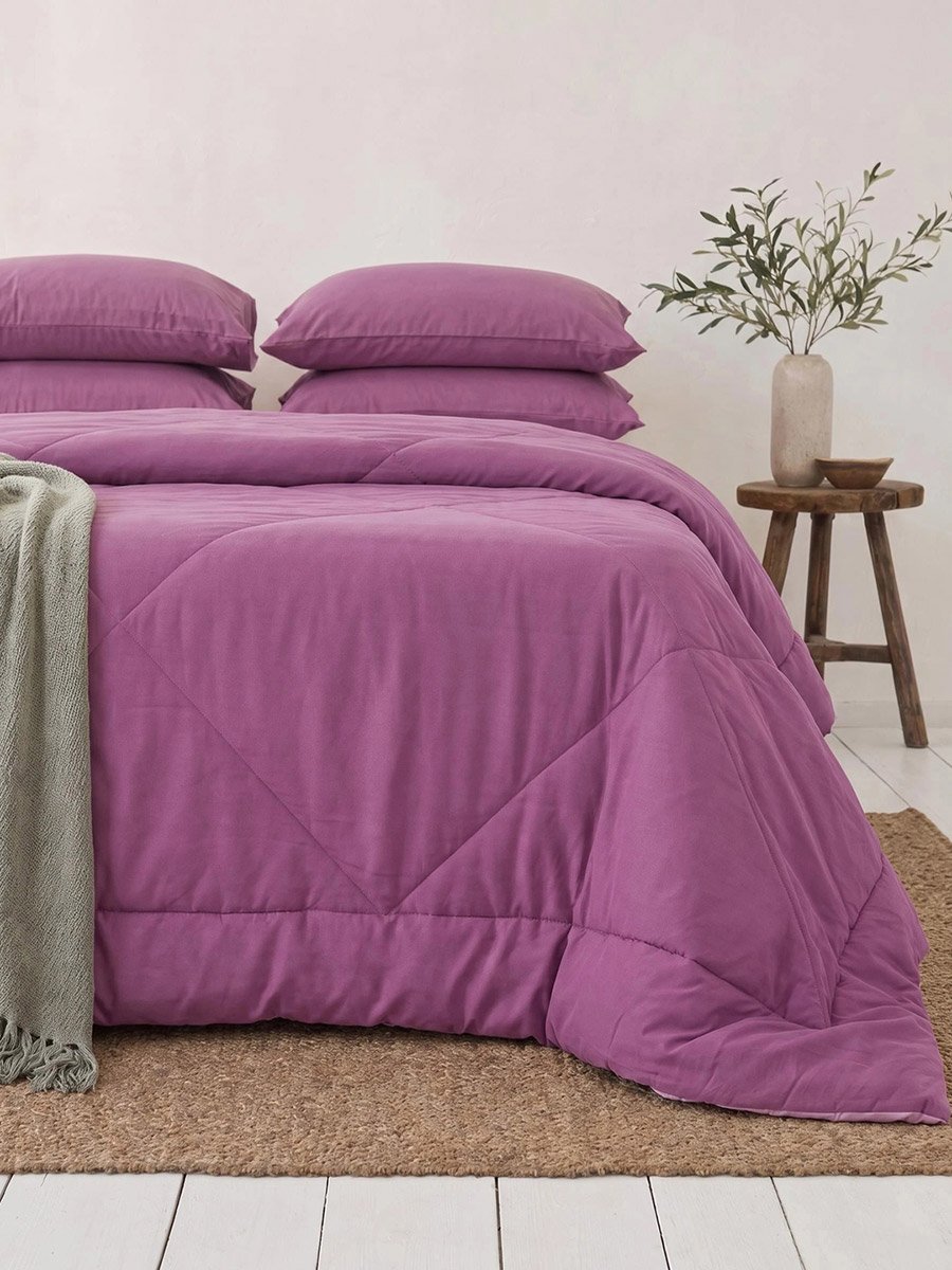 1-Piece Solid Comforter Lilac, 90X100 Inches