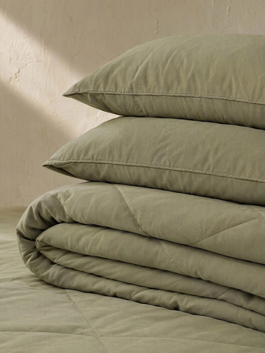 1-Piece Solid Comforter Olive, 90X100 Inches