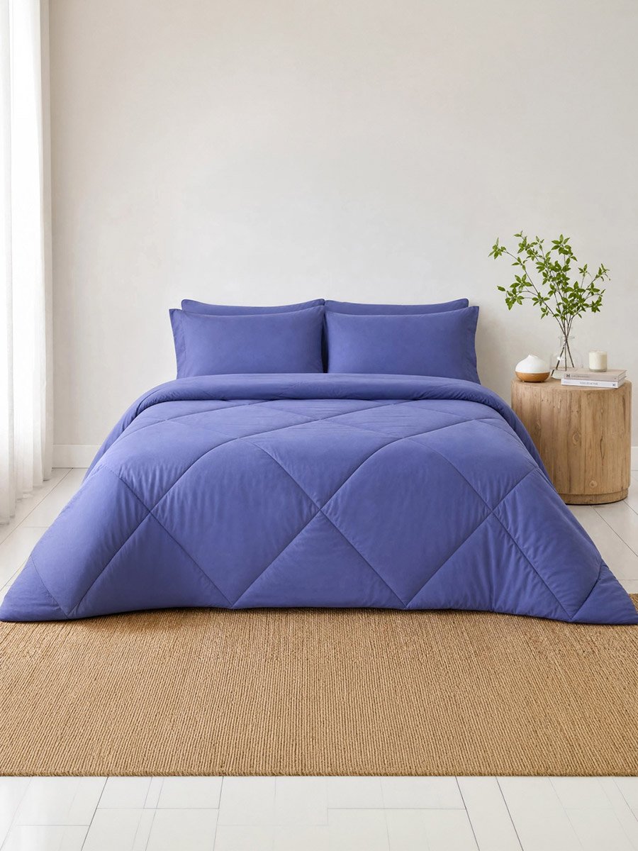 1-Piece Solid Comforter, Micro Fiber Single 90X100 Inches
