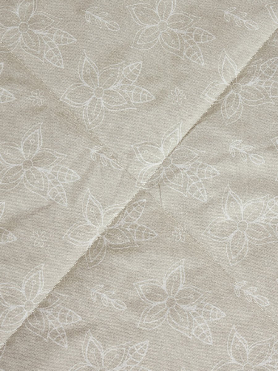 4-Piece Printed Comforter Set with Bedsheet and Pillow Covers, Off White