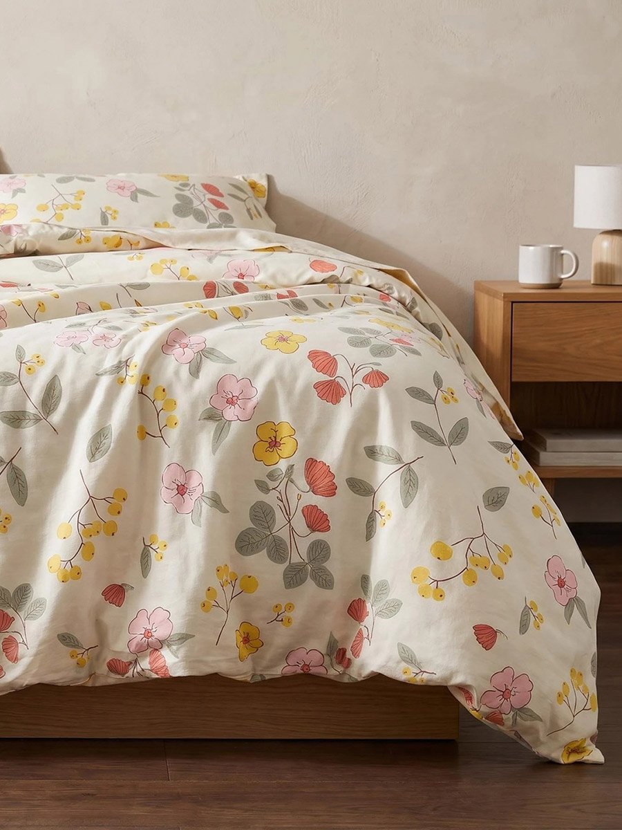 4-Piece Printed Comforter Set with Bedsheet and Pillow Covers, Multi