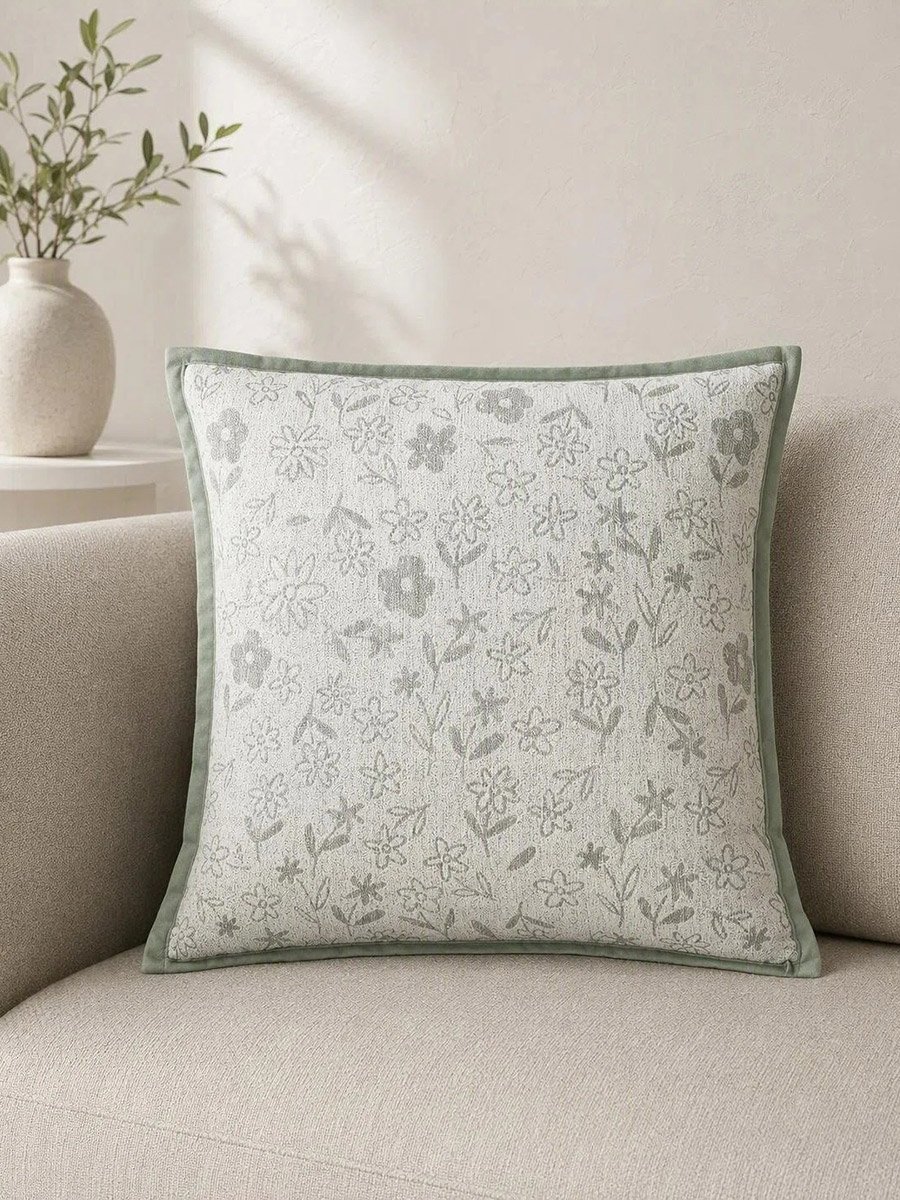 Patterned Cushion Cover - 45x45cm, Grey
