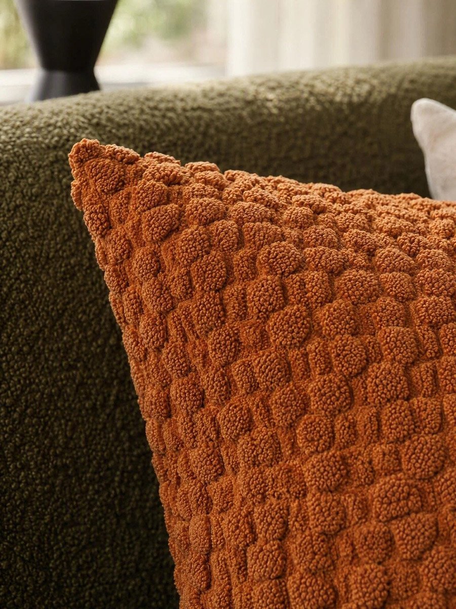 Textured Cushion Cover - 45x45cm, Rust