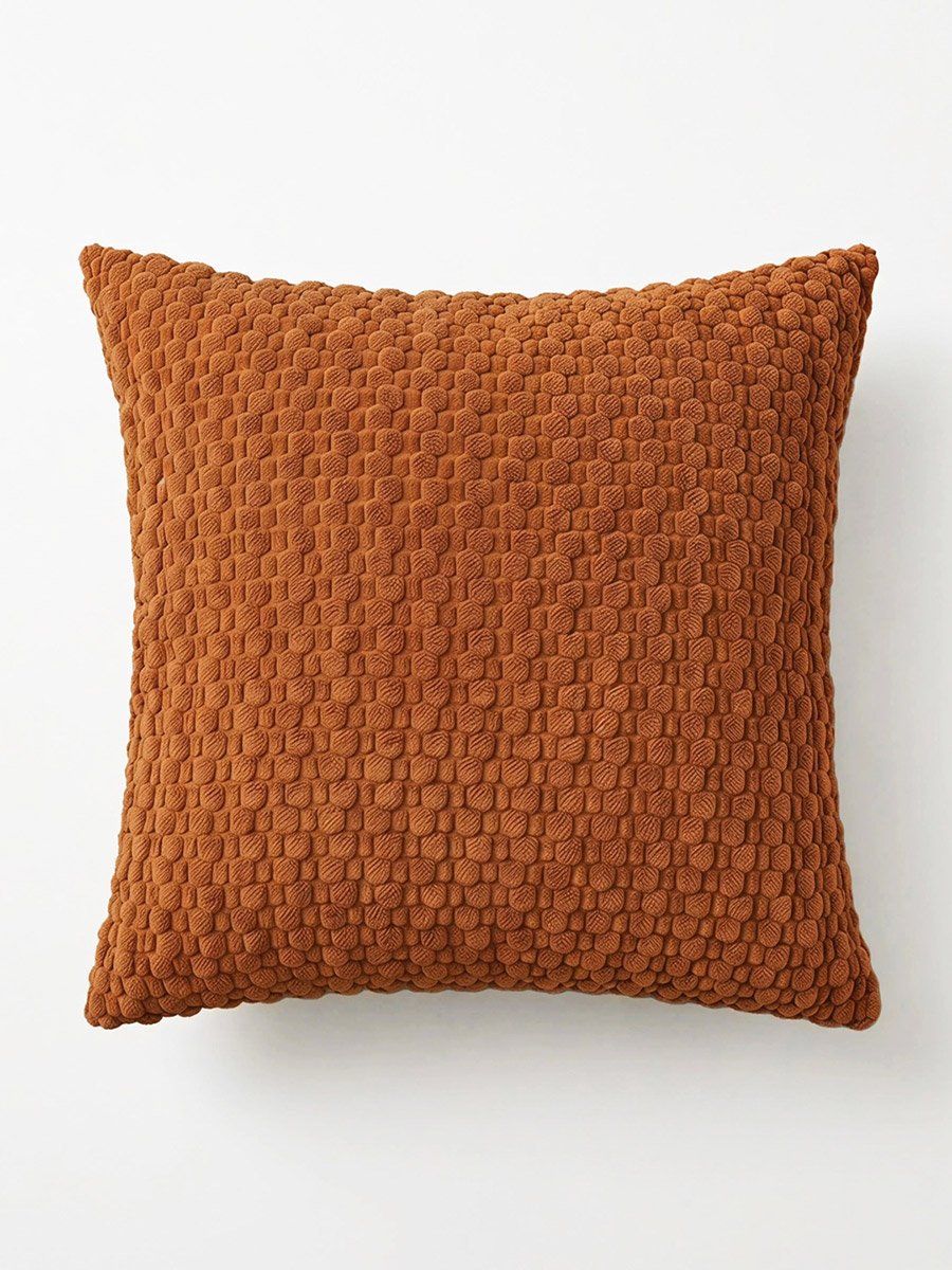 Textured Cushion Cover - 45x45cm, Rust
