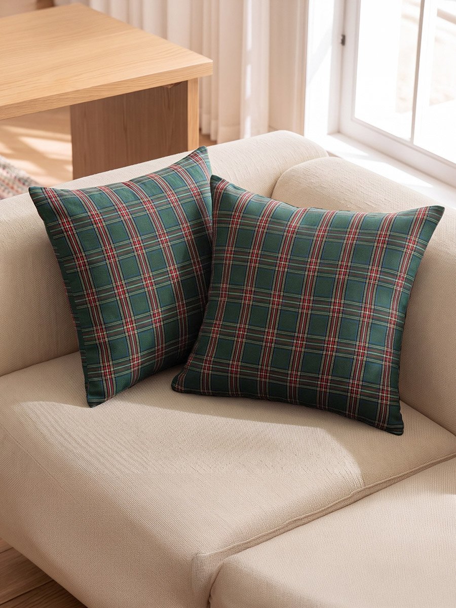 Pack of 2 - Plaid Cushion Cover, 45x45cm