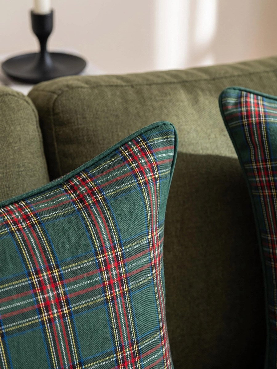 Pack of 2 - Plaid Cushion Cover, 45x45cm