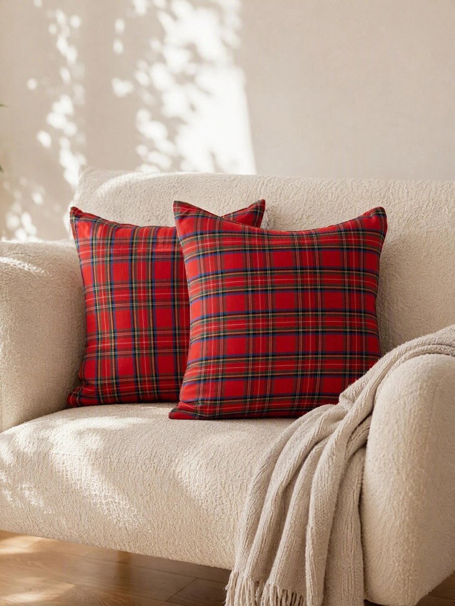Pack of 2 - Plaid Cushion Cover, 45x45cm