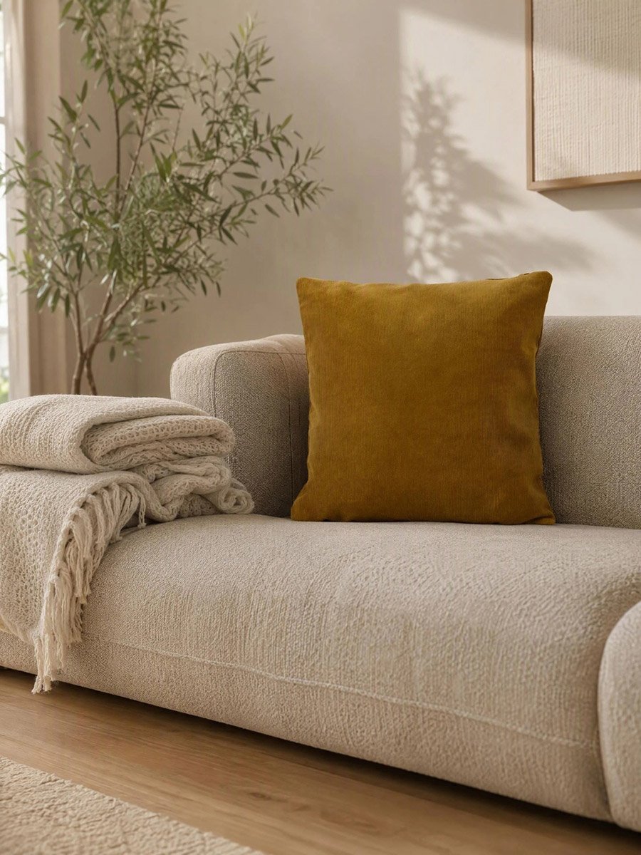 1-Piece Cushion Cover 100% Cotton Curdroy 45x45cm